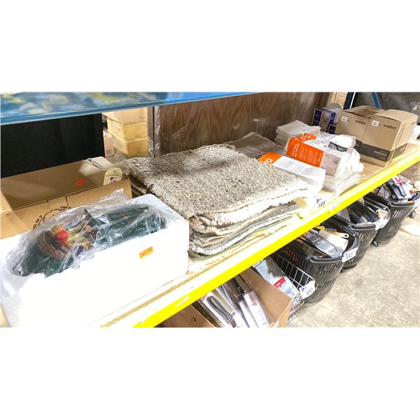 ANTISTATIC DRYER BALLS, ASSORTED RUGS, DURALEX GLASSWARE, DISHTOWELS AND MORE