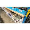 Image 2 : 3 TIER RACK WITH BUTCHER BLOCK TABLE APPROX 73 X 20 X 35"