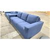 Image 2 : STEARNS AND FOSTER BLUE FABRIC LOVESEAT WITH PULLOUT BED APPROX 77" WIDE
