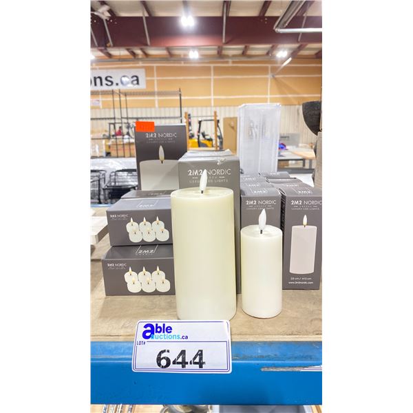 2M2 NORDIC LED CANDLES, ASSORTED SIZES