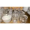 Image 2 : ASSORTED GLASSWARE, SUGAR BOWLS, COVERED DISHES & PLASTIC WINE GLASSES