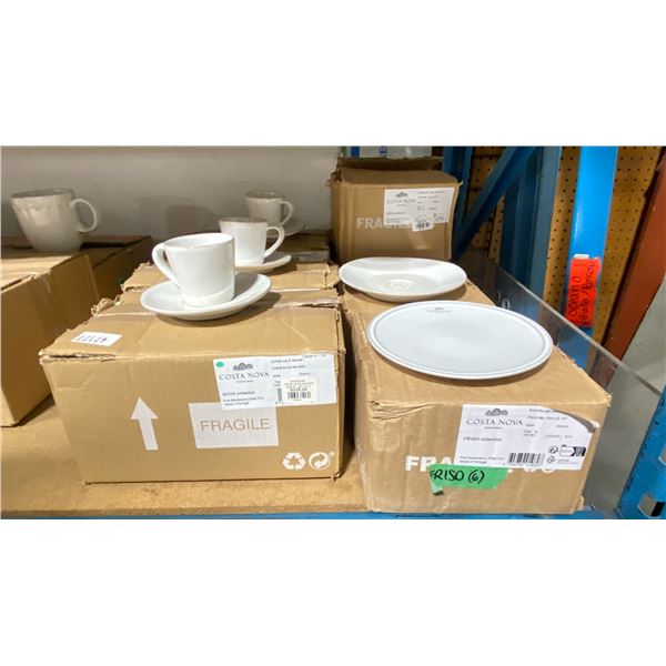 7 BOXES OF COSTA NOVA SAUCERS / BREAD PLATES & SMALL ESPRESSO CUPS