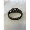 Image 2 : ANTIQUE HINGED BANGLE WITH BLACK STONE BUTTERFLY DESIGN