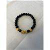 Image 2 : 2 BLACK JADE BEAD AND GOLD TONE DRAGON HEAD