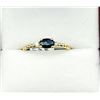 Image 1 : 10KT YELLOW GOLD NATURAL BLUE SAPPHIRE (0.46CT) WITH NATURAL DIAMOND (0.03CT) RING, SIZE 6.5, W/A $1