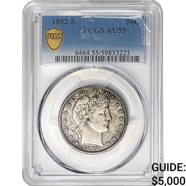 1892-S Barber Half Dollar PCGS AU55