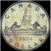 Image 2 : 1954 Canada Silver Dollar Nice Toning CH BU