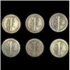 Image 2 : [6Coins] 1916-1921 Mercury Dime NICELY CIRCULATED