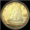 Image 2 : 1939 Toned Canada Silver 10 Cents CHOICE AU