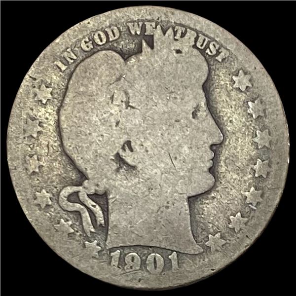 1901-O Silver Barber Quarter NICELY CIRCULATED