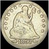 Image 1 : 1853 Arrows/Rays Seated Liberty Quarter NICELY CIRCULATED