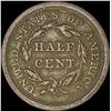 Image 2 : 1850 Braided Hair Half Cent NEARLY UNCIRCULATED