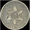 Image 1 : 1851 Silver Three-Cent Piece LIGHTLY CIRCULATED