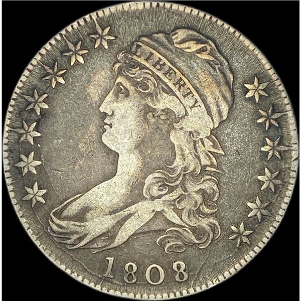 1808/7 Silver Half Dollar Capped Bust NEARLY UNC