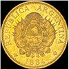Image 2 : 1884 Gold 5 Pesos .2334oz Argentina UNC