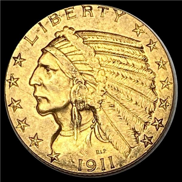 1911 Indian Head Half Eagle $5 Gold LIGHTLY  CIRCULATED