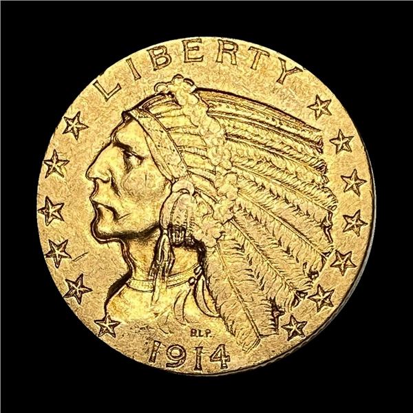 1914-S Indian Head Half Eagle $5 Gold LIGHTLY  CIRCUL