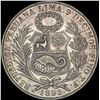 Image 2 : 1892 Peru Silver Un Sol CLOSELY UNCIRCULATED