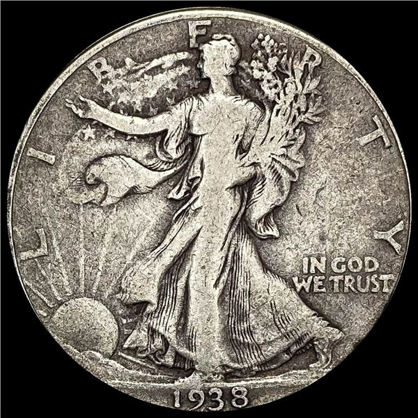 1938-D Silver Half Dollar Walking Liberty  LIGHTLY CIRCULATED