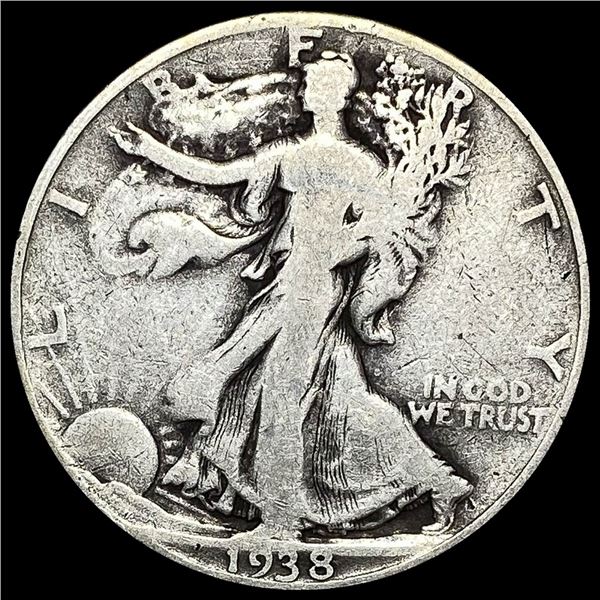 1938-D Silver Walking Liberty Half Dollar  LIGHTLY CIRCULATED