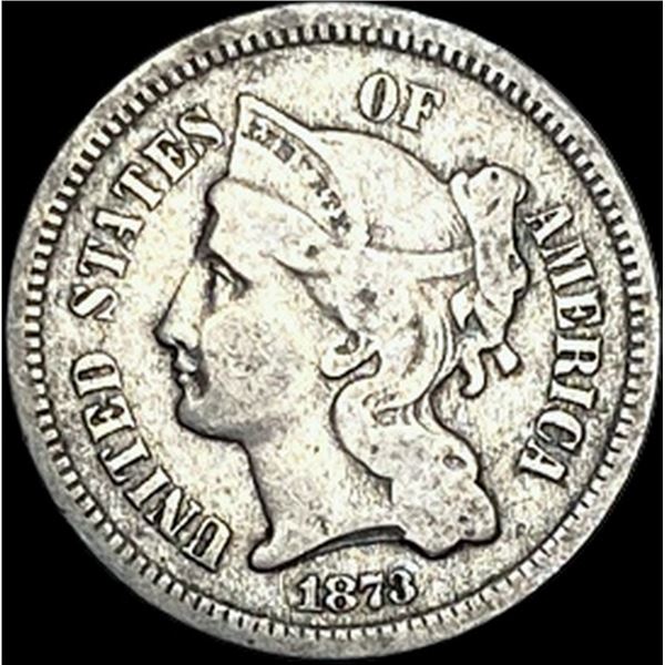 1873 Nickel Three-Cent Piece LIGHTLY  CIRCULATED