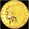Image 1 : 1908 Indian Head $2.5 Gold Quarter Eagle  CLOSELY UNCIRCULATED