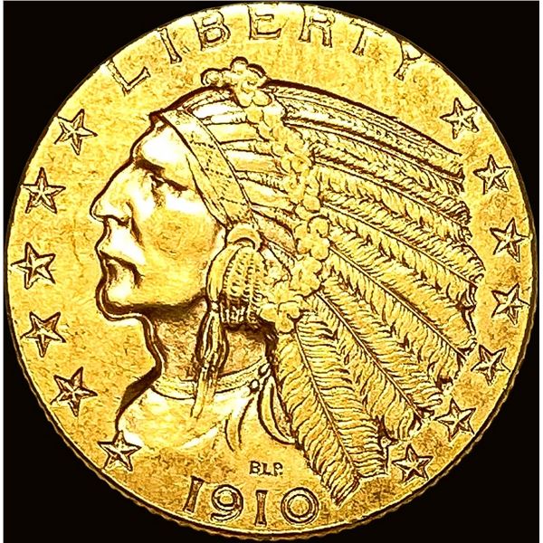 1910 Gold $5 Indian Head Half Eagle CLOSELY UNCIRCULATED