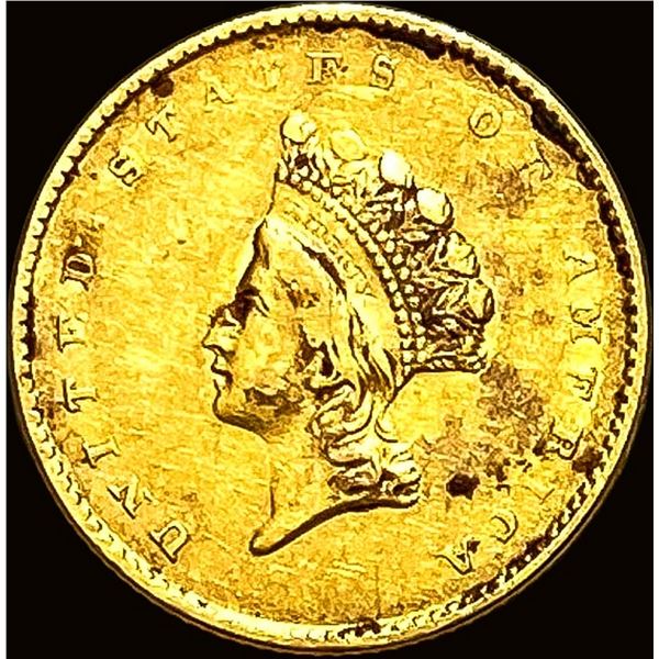 1855 Gold $1 Indian Princess Type 2 NEARLY UNCIRCULATED