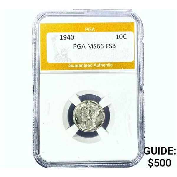 1940 Mercury Silver Dime PGA MS66 FSB