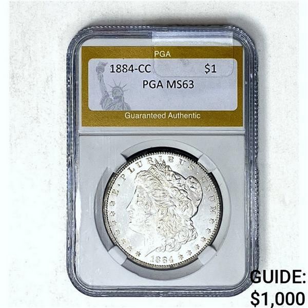 1884-CC Morgan Silver Dollar PGA MS63