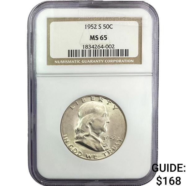 1952-S Franklin Half Dollar NGC MS65