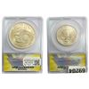 Image 2 : [2 Coin Set]1998-S Kennedy Sliver Half Dollar ANACS MS/SP69