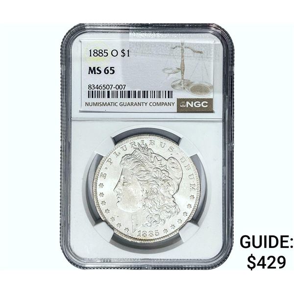1885-O Morgan Silver Dollar NGC MS65