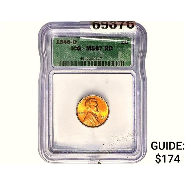 1946-D Wheat Cent ICG MS67 RD
