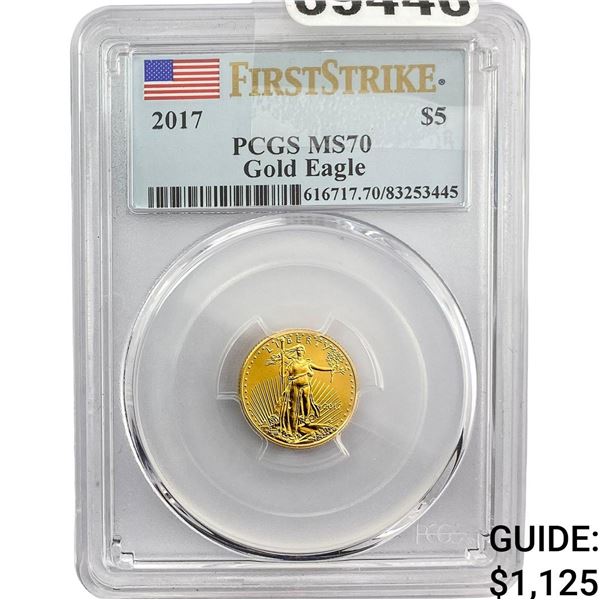 2017 $5 1/10 oz Gold Half Eagle PCGS MS70