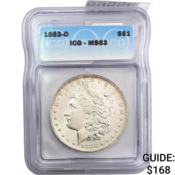 1883-O Morgan Silver Dollar ICG MS63