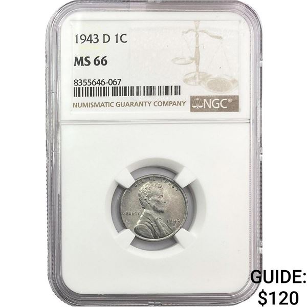 1943-D Wheat Cent NGC MS66