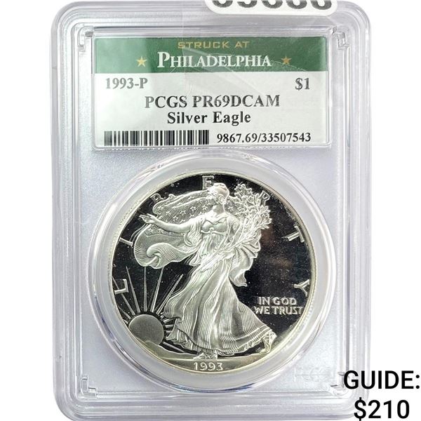 1993-P Silver Eagle PCGS PR69 DCAM