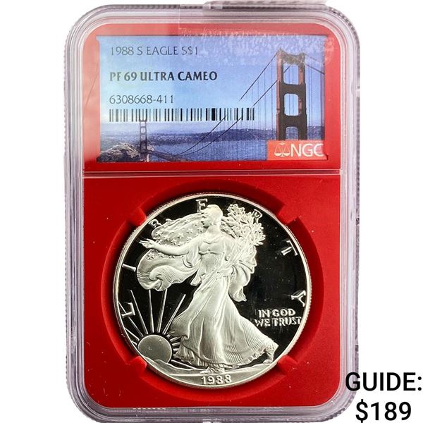 1988-S Silver Eagle NGC PF69 Ultra Cameo