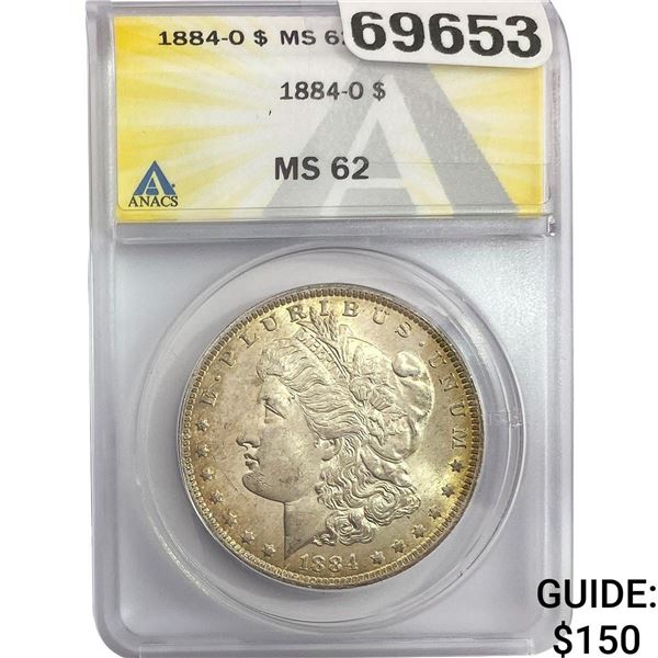 1884-O Morgan Silver Dollar ANACS MS62