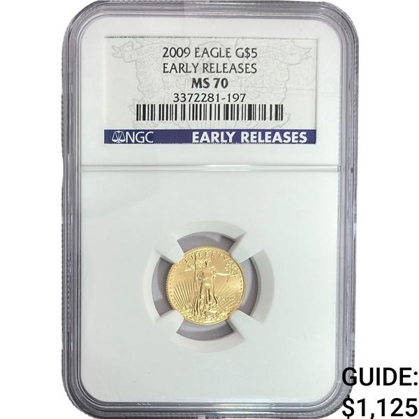 2009 $5 1/10 oz Gold Half Eagle NGC MS70