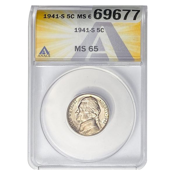 1941-S Jefferson Nickel ANACS MS65