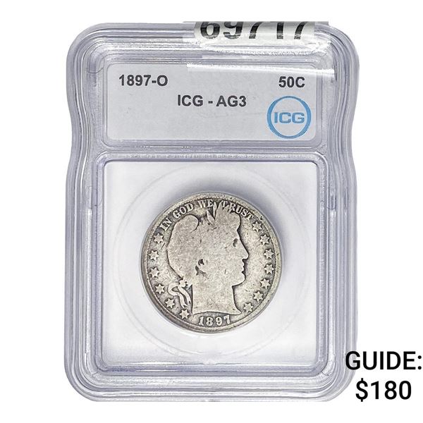 1897-O Barber Half Dollar ICG AG03