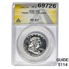 Image 1 : 1956 Franklin Half Dollar ANACS PF67 Proof Ty2 Rev.
