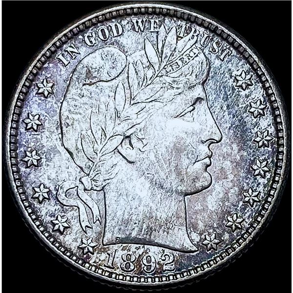 1892-O Silver Barber Quarter CHOICE AU