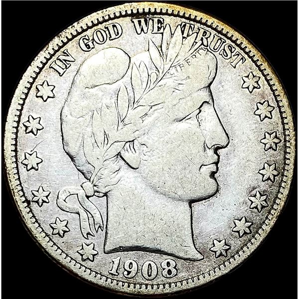 1908-D Silver Barber Half Dollar LIGHTLY CIRCULATED