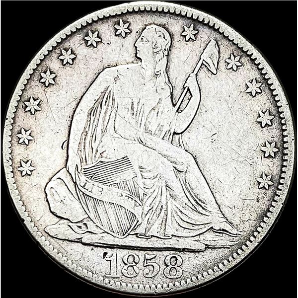 1858-O Seated Liberty Half Dollar NICELY CIRCULATED