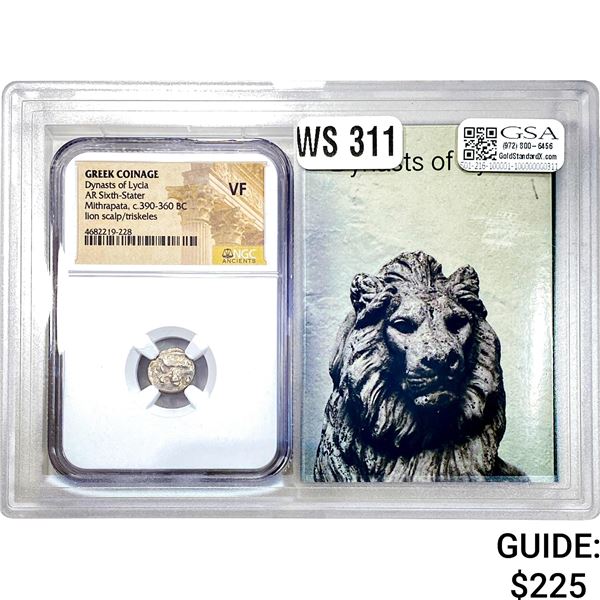 Greek Mithradates VI, 120-63 BC Silver Sixth-Slater NGC VF