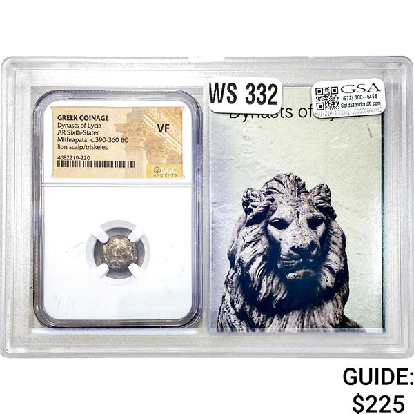 Greek Mithrapata, c.390-360 BC Silver Sixth-Slater NGC VF