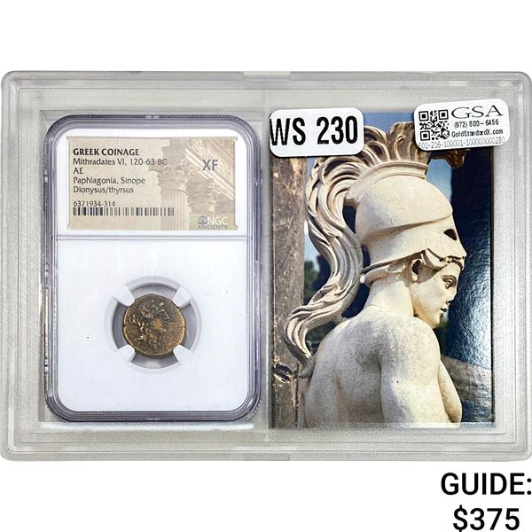 Greek Mithradates VI, 120-63 BC AE NGC XF